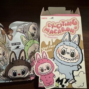 Auth Pop Mart Exciting Macaron Vinyl Face Toy Labubu Pendant Lychee Berry Pink